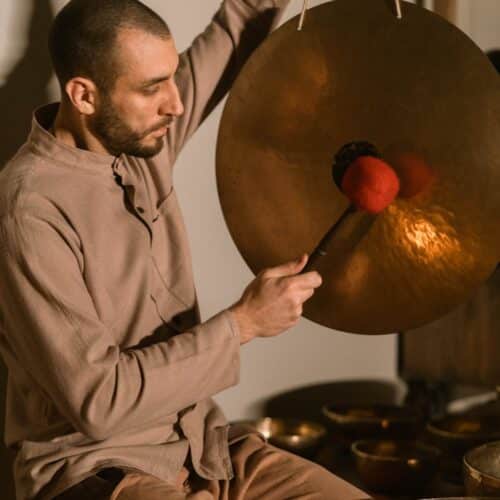 Corporate sound bath meditation session