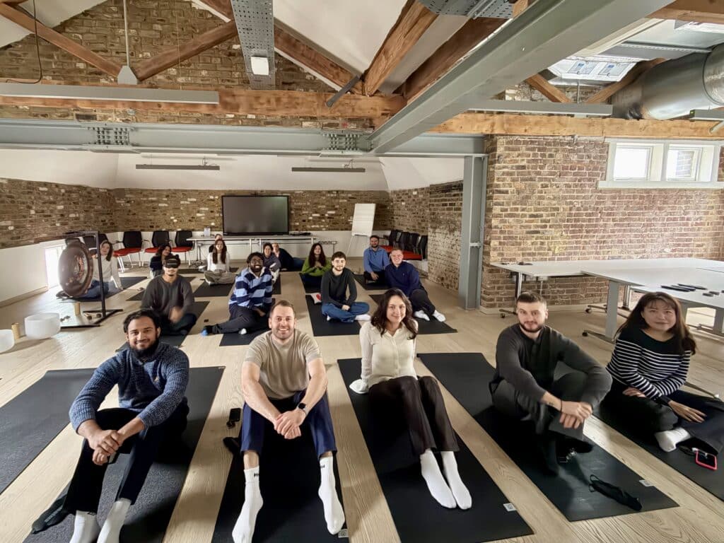 Team sound bath event in Central London
